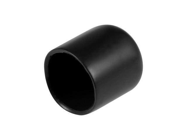 25pcs Rubber End Caps 5/8"(16mm) ID Vinyl Round End Cap Cover Screw Thread Protectors Black