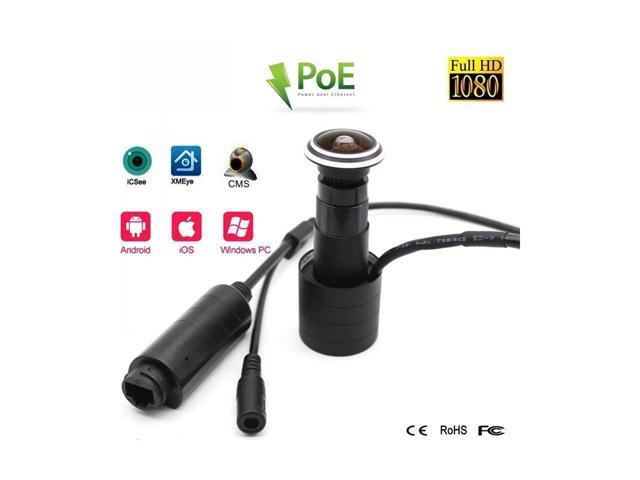 2MP HD Door Eye Hole PoE catadioptric camera 1.78mm/mic Mini POE Camera 1080P CCTV Mini Peephole Security Camera With Microphone No WIFI Support No