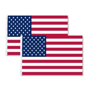2Pcs 3'x5' FT American Flag U.S.A U.S. United States Stripes Stars