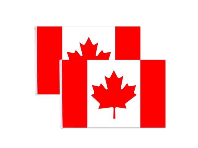 2pcs 3'x5' Ft Canada Flag Canadian Maple Leaf Banner Outdoor Indoor For Flagpole