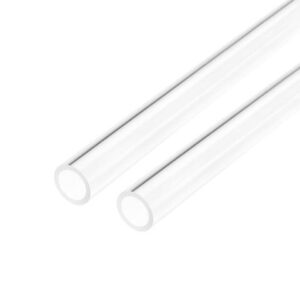 2pcs Clear Rigid Acrylic Pipe 10.4mm ID x 14mm OD x 0.5m, 1.8mm Wall Round Tube