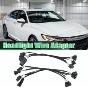 2pcs Headlight Conversion Wires Adapters for Honda Accord 2016 2017 Sedan Halogen to Touring LED 33100t2aa31 33150t2aa31 33100t2aa32
