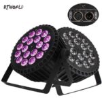 2pcs/lot Aluminum Alloy LED Flat Par 18x18W RGBWA+UV DJ Par Cans Dj Wash Lighting Stage Light DMX 512 Dj disco Party Nightclub