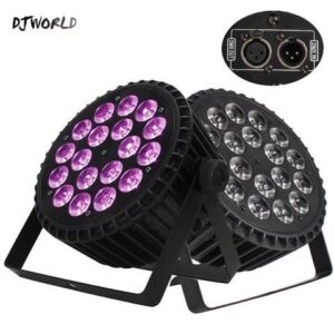 2pcs/lot Aluminum Alloy LED Flat Par 18x18W RGBWA+UV DJ Par Cans Dj Wash Lighting Stage Light DMX 512 Dj disco Party Nightclub