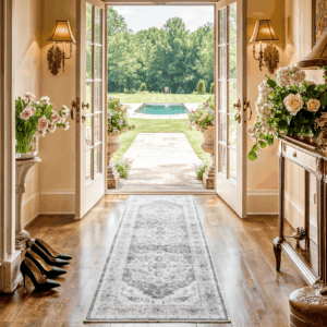 2'x6' Machine-washable Runner Rug for Kitchen, Stain Resistant Non-Shed Carpet, Boho Runner Rug with Non-Slip Backing for Hallway, Entryway, Bedroom, Laundry, Bathroom