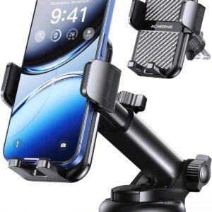 3-in-1 Car Phone Holder [122+LBS Strongest Suction & Stable Clamp Arm] 360° Adjustable Car Phone Mount, Cell Phone Holders for Your Car for Dashboard Vent, All Smartphones & Car...