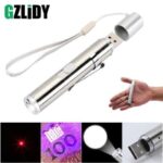 3-in-1 Multi-function LED Flashlight USB Rechargeable Mini Portable UV Torch Laser Light Suit for Pet Training, Medical Lighting