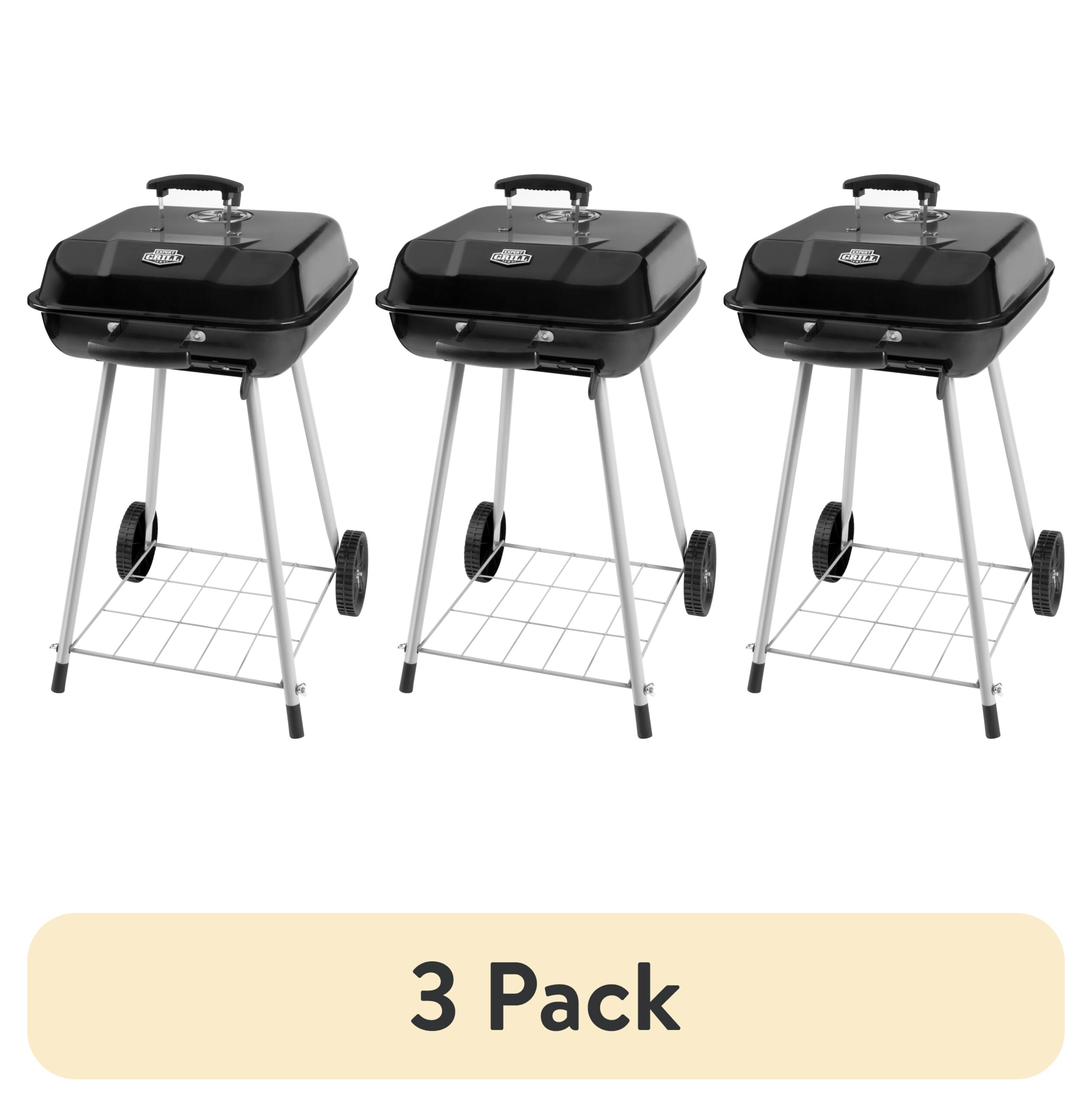 (3 pack) Expert Grill 17.5" Charcoal Grill, with Wheels