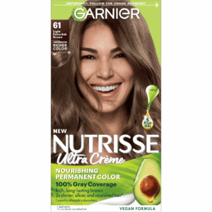 (3 pack) Garnier Nutrisse Nourishing Hair Color Creme, 061 Light Ash Brown Mochaccino