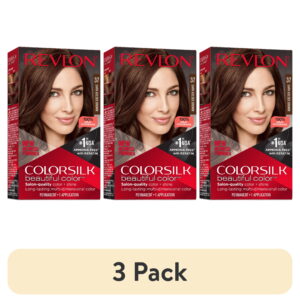 (3 pack) Revlon ColorSilk Permanent Hair Color, Bond Repair Complex, 37 Dark Golden Brown, 1 pack