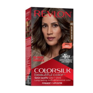 (3 pack) Revlon ColorSilk Permanent Hair Color, Bond Repair Complex, 40 Medium Ash Brown, 1 pack