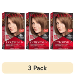 (3 pack) Revlon ColorSilk Permanent Hair Color, Bond Repair Complex, 54 Light Golden Brown, 1 pack