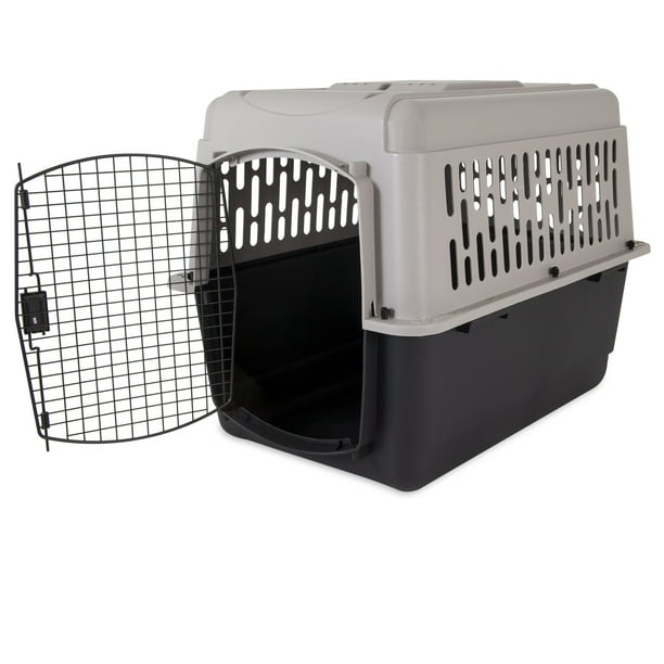 (3 pack) Vibrant Life Pet Kennel Medium 36" Dog Crate, Plastic Travel Pet Carrier for Pets 50-70 lb, Grey