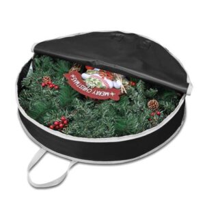 30" Christmas Wreath Storage Bag Zipper Handle Garland Holiday Xmas Decoration