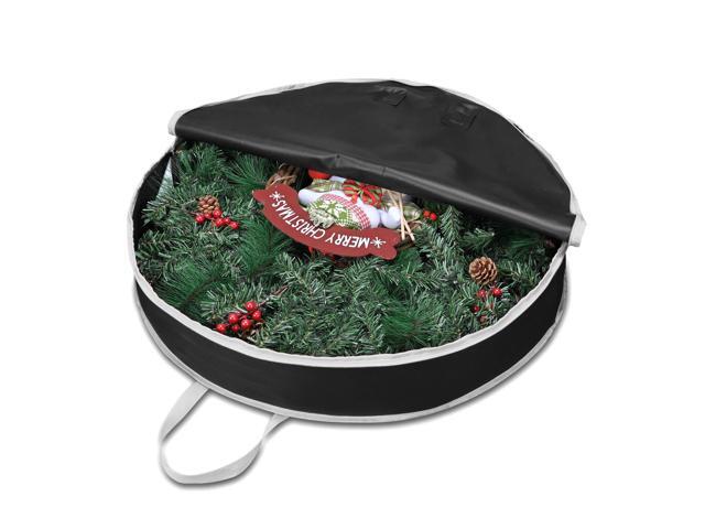 30" Christmas Wreath Storage Bag Zipper Handle Garland Holiday Xmas Decoration