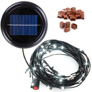 30 LED Solar Powered String Light Cool White for 6-Rib 8ft 9ft Outdoor Garden Patio Wooden Umbrella