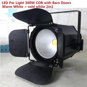 300W COB LED Par luz con puertas de Granero aluminio luz estroboscópica Led iluminación de escenario blanco cálido RGBWA + UV 6i