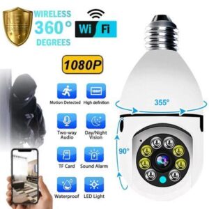 360° Light Bulb 2.4G/5G WiFi Camera Home Security Cam Color Night Smart Light