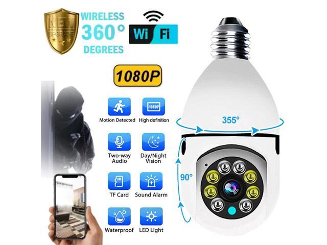 360° Light Bulb 2.4G/5G WiFi Camera Home Security Cam Color Night Smart Light