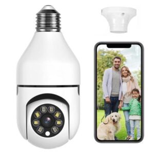 360° Light Bulb Security Camera 2.4G 5G Dual Band WiFi 3MP Smart Screw in Light