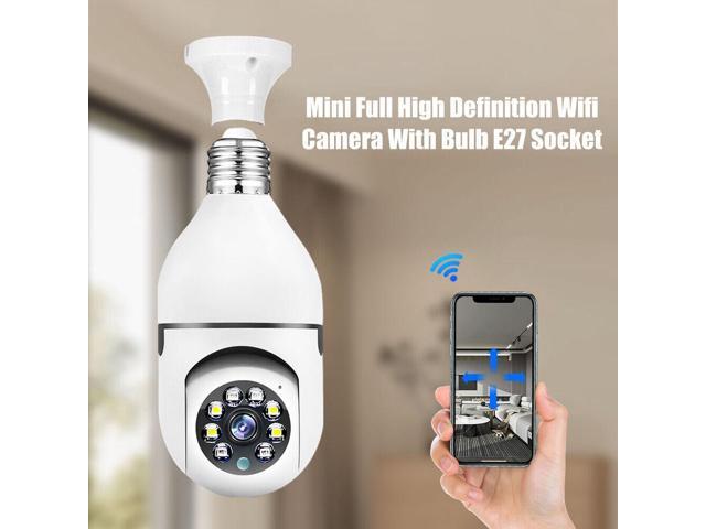 360° Light Bulb Security Camera Outdoor 2.4G+5G WiFi ,1080P IR Smart Screw Cam