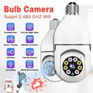 360° Panoramic WiFi IR IP E27 Light Bulb Camera 1080P HD Night Smart Home