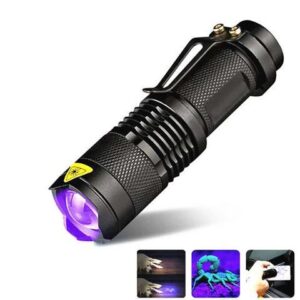 365 395nm high power Mini UV Led Flashlight Fluorescent Black light Ultraviolet flash Lamp light Torches Safety UV Detection