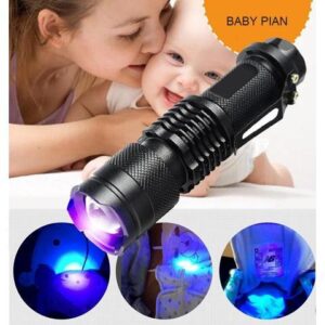 365nm/395nm UV Flashlight Ultra Violet Light Zoomable UV light Torch Lamp For Marker Checker Detection Use AA/14500 battery