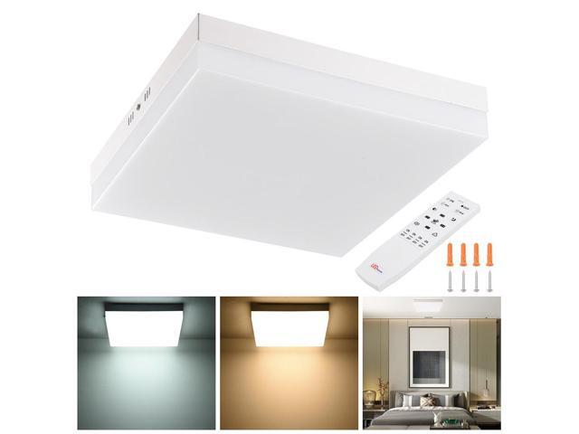 36W Dimmable LED Ceiling Light 3000 to 6000K 11" Square Flush Mount Remote Lamp