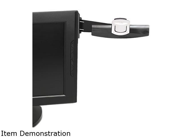 3M DH240MB Swing Arm Copyholder, Adhesive Monitor Mount, Plastic, 30 Sheet Capacity, Black