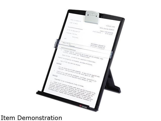 3M DH340MB Fold-Flat Freestanding Desktop Copyholder, Plastic, 150 Sheet Capacity, Black