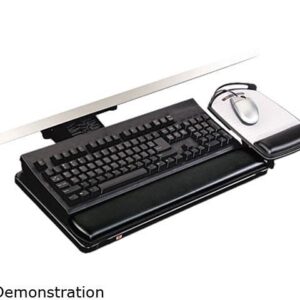 3M MMMAKT80LE Knob Adjust Keyboard Tray With Highly Adjustable Platform, Black
