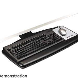 3M MMMAKT90LE Easy Adjust Keyboard Tray, Standard Platform, 23" Track, Black