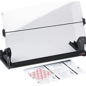 3M MMMDH630 In-Line Adjustable Desktop Copyholder, Plastic, 150 Sheet Capacity, Black/Clear