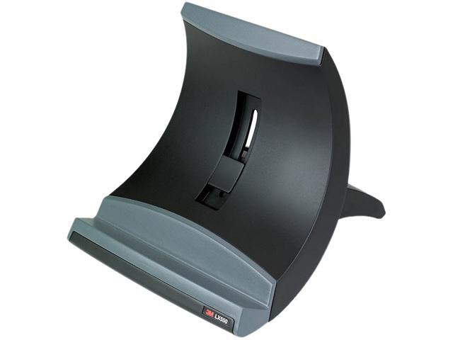 3M MMMLX550 Vertical Notebook Computer Riser, Cable Management, 9 x 12 x 6 1/2 - 9 1/2, Black