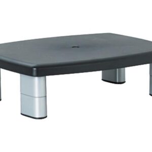 3M MMMMS80B Adjustable Height Monitor Stand, 11.5IN X 16IN X3.5IN , Black/Silver