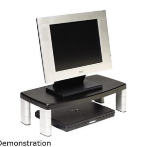 3M MMMMS90B Extra-Wide Adjustable Monitor Stand, 20 x 12 x 1 to 5 7/8, Black