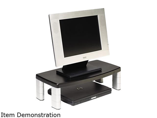 3M MMMMS90B Extra-Wide Adjustable Monitor Stand, 20 x 12 x 1 to 5 7/8, Black