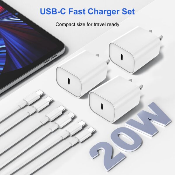 3Pack USB C Charger for iPhone 15 16,10FT+6FT USB C Cable and USB C Charger Blcok for iPhone 16 15 Pro/15 Pro Max/15 Plus, Long iPhone 16 15 Fast Charging Cable for iPad...