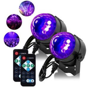 3W UV LED Disco Ball Party Lights Sound Activated Rotating Strobe LED Stage Lights for Festival Bar Club Party Wedding Show Home