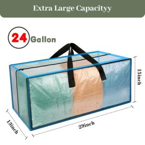 4 Pack Heavy Duty CLear Moving Bags, Large CLear Storage Bags for College Dorm Room Essentials, Alternative to Moving Boxes, Compatible with IKEA Frakta Cart
