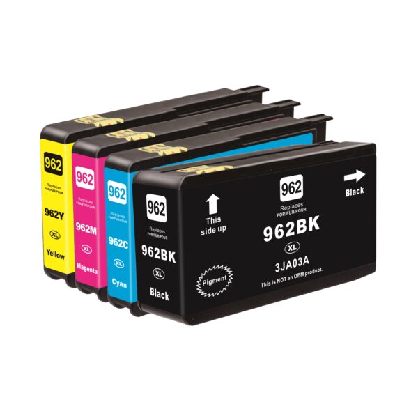 4 Pack (K,C,M,Y) Compatible for HP 962 XL Ink Cartridges 962XL High Yield 4 Pack (K,C,M,Y) Compatible for HP 962 XL Ink Cartridges 962XL High Yield