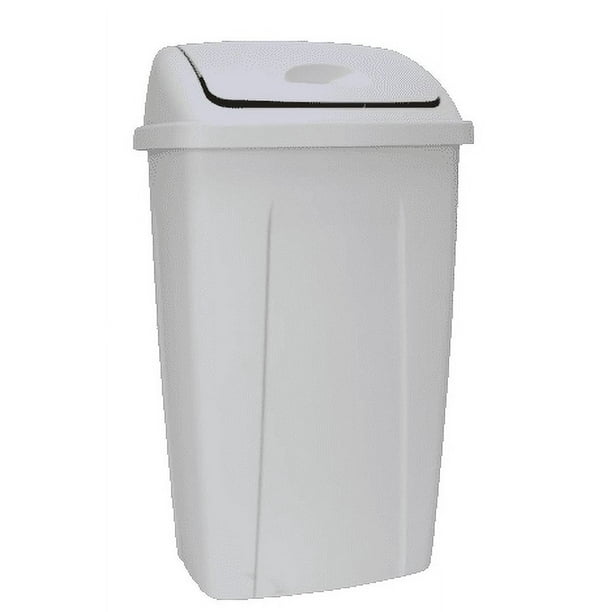 (4 pack) Mainstays 13 Gallon Trash Can, Plastic Swing Top Kitchen Trash Can, Gray