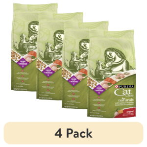 (4 pack) Purina Cat Chow Naturals, Dry Cat Food, Chicken & Salmon, 6.3 lb Bag