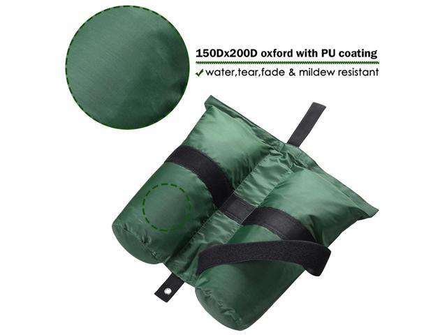 4 Pcs Weight Sand Bag Oxford + PU coating with Grommet for Outdoor Pop Up Canopy Tent Gazebo Green