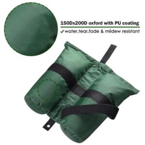 4 Pcs Weight Sand Bag Oxford + PU coating with Grommet for Outdoor Pop Up Canopy Tent Gazebo Green