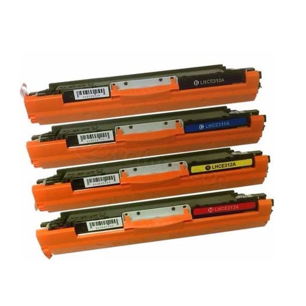 4 Toner Cartridges (K, C, M, Y) Compatible for HP CE310A CE311A CE312A CE313A, HP126A 4 Toner Cartridges (K, C, M, Y) Compatible for HP CE310A CE311A CE312A CE313A, HP126A