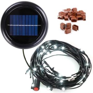 40 LED Solar Powered String Light Cool White for 8-Rib 8ft 9ft Outdoor Garden Patio Wooden Umbrella