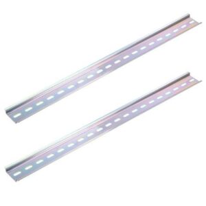 400mm x 35mm x 6.5mm 0.8mm Thickness Metal Mounting Straight Edge Guide DIN Rail Bronze Tone 2pcs