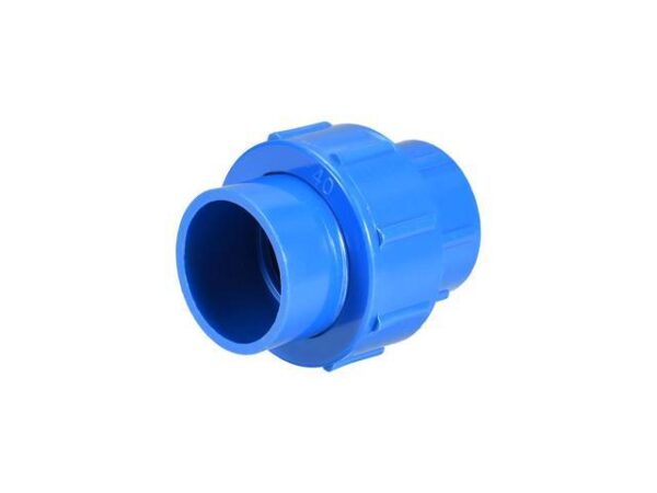 40mm X 40mm PVC Pipe Fitting Union Solvent Socket Quick Connector Blue 40mm X 40mm PVC Pipe Fitting Union Solvent Socket Quick Connector Blue